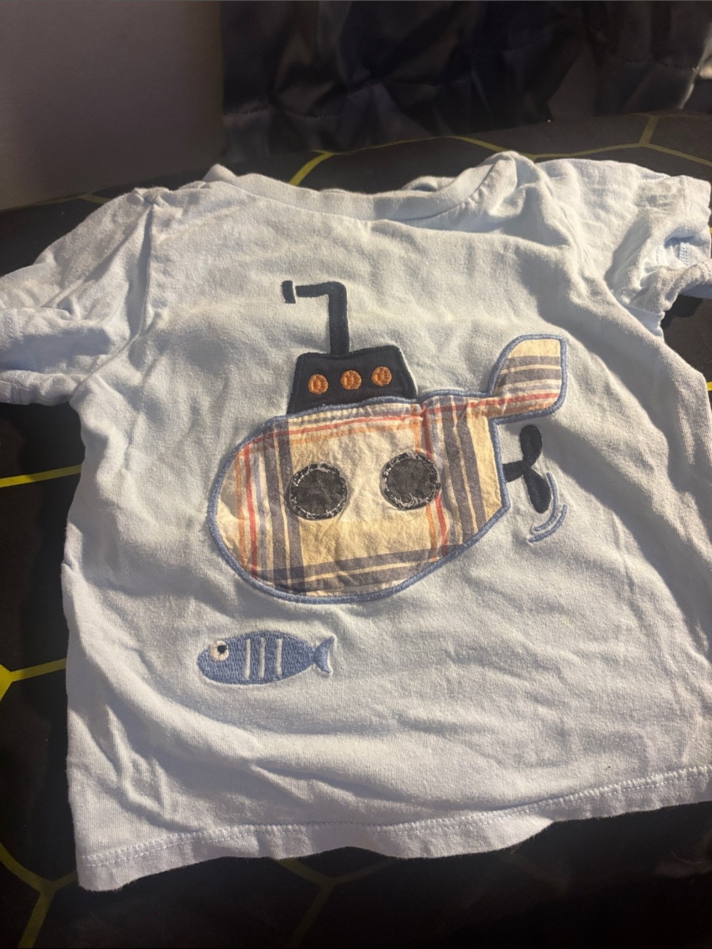 First Impressions Light Blue Submarine Applique Tee